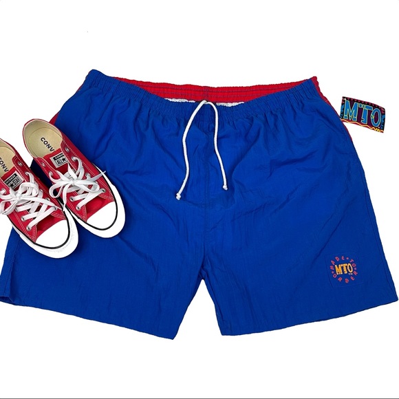 Rare Vintage 90s MTO Surf Swim Trunks Shorts - Picture 2 of 12